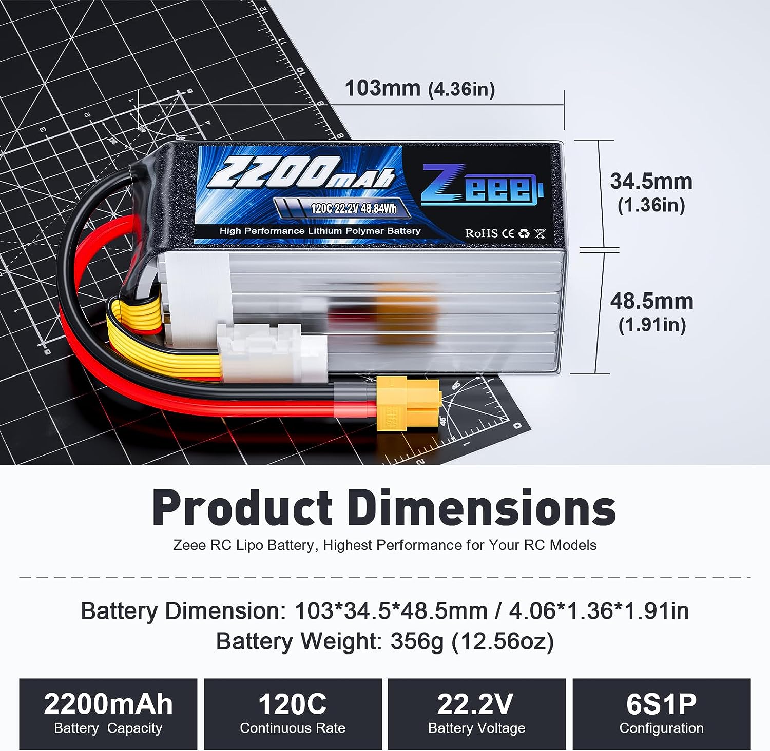 Zeee 6S 2200mAh Lipo Battery 2 - 6S Lipo Battery 22.2V 5000Mah recension och pris