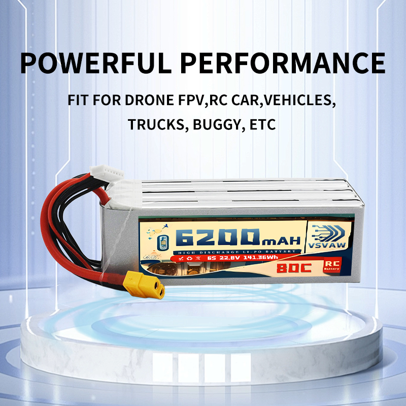 Upgraded VSVAW 6S 22.8V 80C/16 - 6S Lipo Battery 22.2V 5000Mah recension och pris